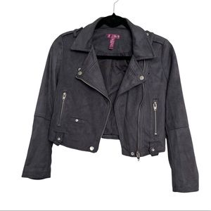 Aqua gray suede jacket size medium